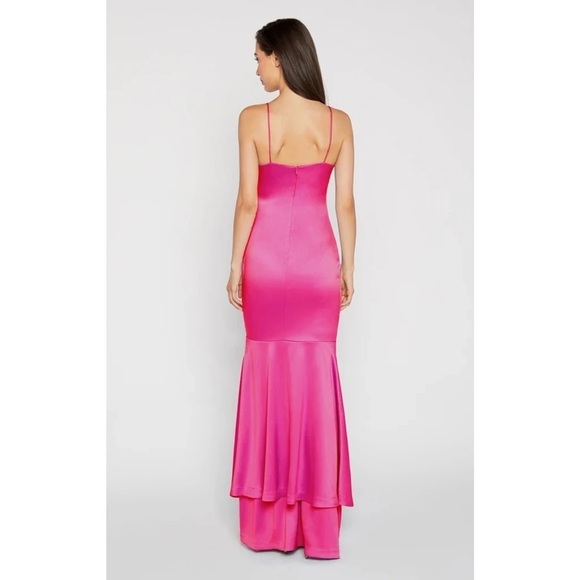 Likely / NWT Aurora Trumpet tiered  Gown in fuchsia pink - Picture 4 of 7
